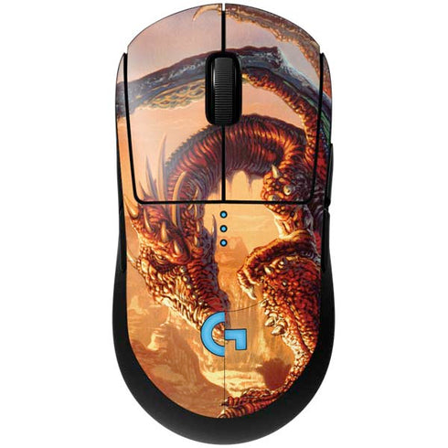 Bravery Misplaced Dragon and Knight by Ed Beard Jr G Pro Wireless Gaming Mouse Skin